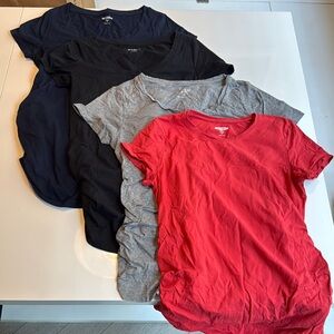 Red, Gray, navy, and Black maternity T-Shirts Set